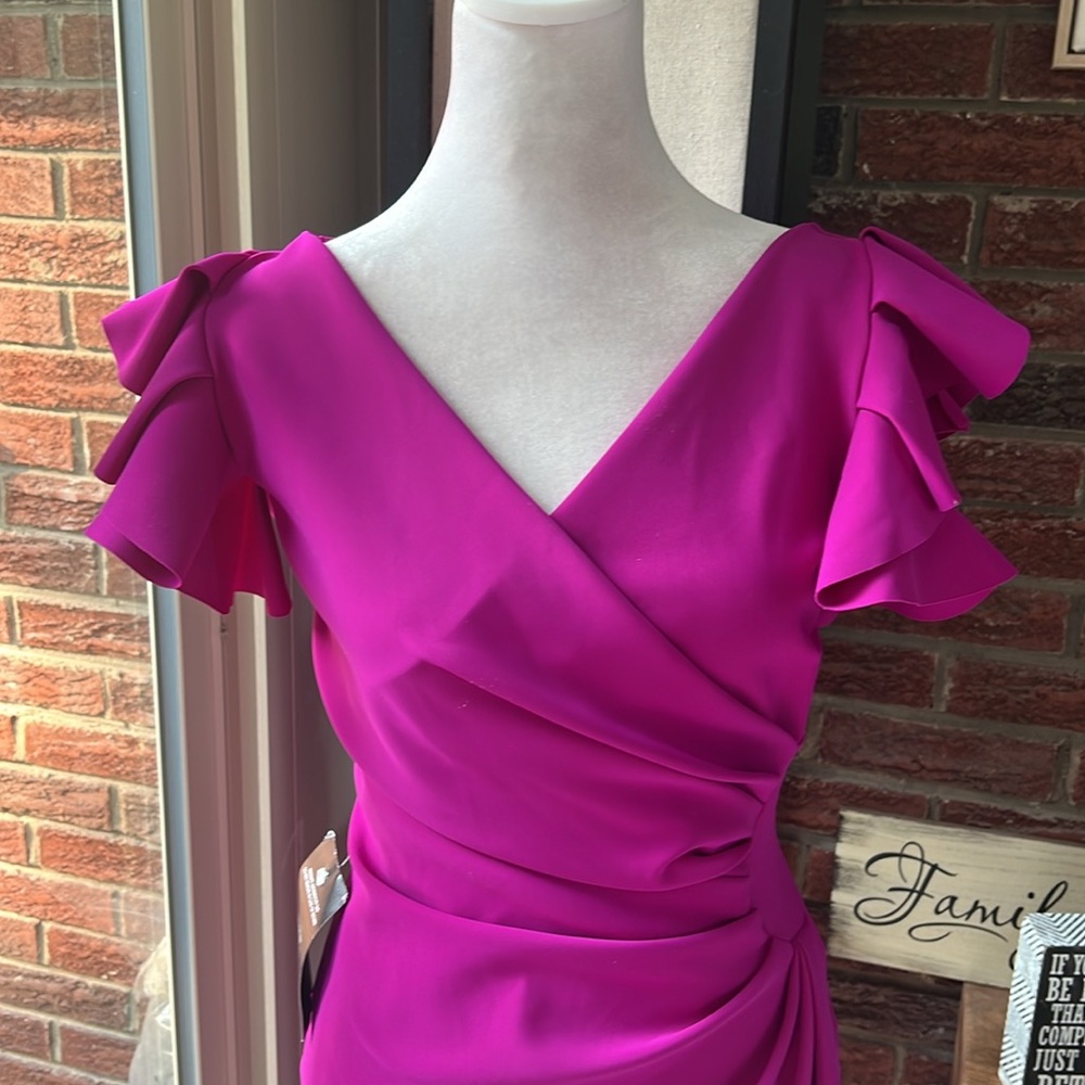 Chiara Boni La Petite Robe Beaurisse Ruffled Sheath Dress NWT Size 6 - Picture 7 of 8